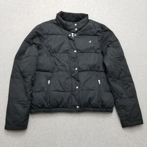 Old Navy Puffer Jacket Youth Large Black Full‎ Zip Girls Pockets